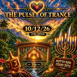 כרזת THE PULSE OF TRANCE – הדופק שבטראנס, מסיבת טראנס בטבע, 10.12.2026