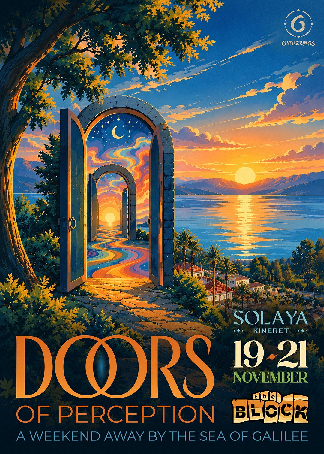 כרזת Doors of Perception – סופשבוע מוזיקה של הבלוק בסולאיה כינרת, 19–21.11.2026