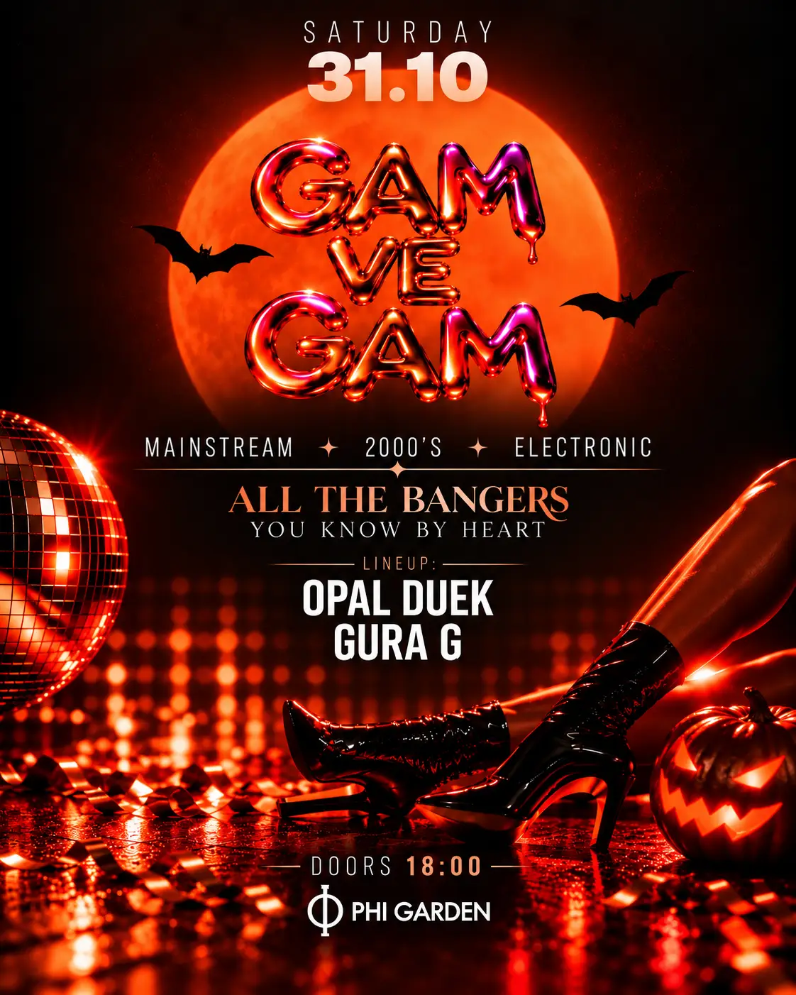 GAM VE GAM – מסיבת האלווין בפאי גארדן, תל אביב – 31.10.2026