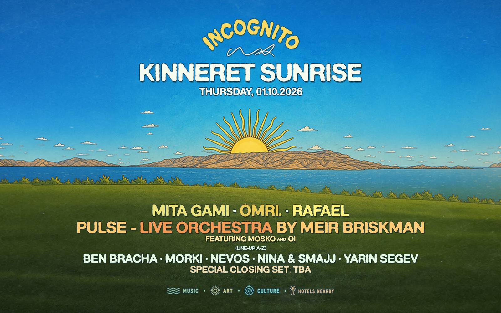 KINNERET SUNRISE – Incognito בכינרת – 1.10.2026