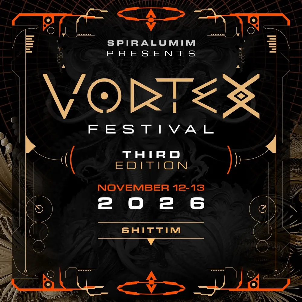 כרזת VORTEX Festival – המהדורה השלישית בכפר שיטים, 12–13.11.2026
